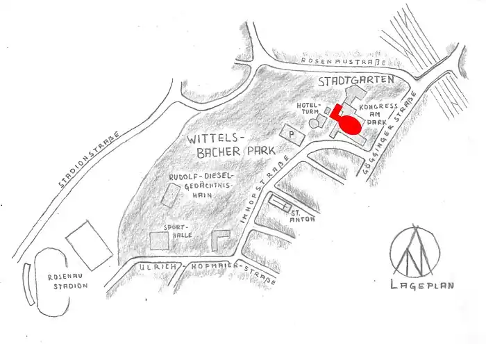 Lage im Stadtgarten (Roteintrag)