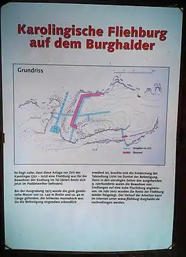 Tafel mit Lageplan und Beschreibung der Ausgrabungen