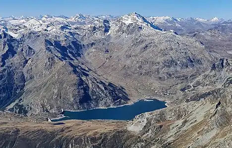 Blick nach Westen zum Lago di Montespluga.
