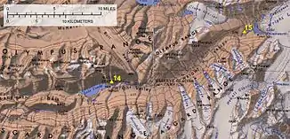 Karte des Wright Valley mit Onyx River und Vandasee
