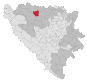Lage der Gemeinde Laktaši in Bosnien und Herzegowina (anklickbare Karte)