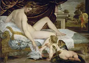 Venus und Cupido (1554), 132 × 184 cm, Öl auf Leinwand, Louvre, Paris