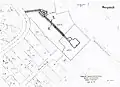 Flurplan (15. November 1993) mit Darstellung des Abwassersystems zur biologischen Kläranlage und Ableitung in die Alster