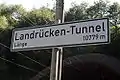 Tunnelschild vor dem Nordportal