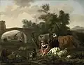 Landschaft mit Hirten und Vieh