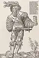 Landsknecht mit einem Glas, Holzschnitt 1547