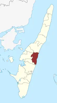 Lage des Longelse Sogn in der Langeland Kommune