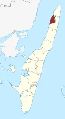 Lage des Stoense Sogn in der Langeland Kommune