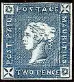 2 Pence der Ausgabe von 1859, der sogenannte „Hundskopf“, Stecher Jules Lapirot