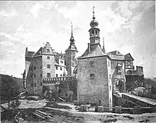 Lauenstein in einer historischen Ansicht von 1899 nach dem grundlegenden Neuaufbau