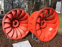 Laufräder einer Francis-Turbine vom Kraftwerk Sösetal­sperre