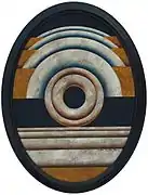Ovale Landschaft, 1965, Öl/Blattgold, Hartfaser, 80 × 65