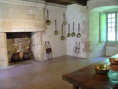 Küchensaal im Schloss Puyguilhem