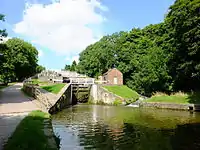 Schleusentreppe von 1774 in Bingley, England