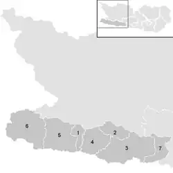 Lage der Gemeinde Bezirk Hermagor   im Bezirk Hermagor (anklickbare Karte)