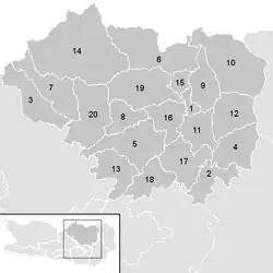Lage der Gemeinde Bezirk Sankt Veit an der Glan im Bezirk Sankt Veit an der Glan (anklickbare Karte)