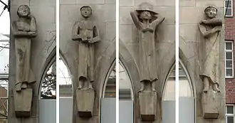 Figuren von Kurt Lehmann an der Georgstraße 27–29 (1950/51)