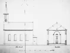 Evangelische Kirche Seitenansicht, Entwurf