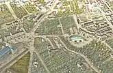 Die Umgebung des Kanonenteichs, 1850 (links der Bayerische Bahnhof)