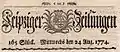 Leipziger Zeitungen vom 24. August 1774