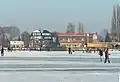 Ostufer des Dümmers im Winter. Im Hintergrund Lembruch