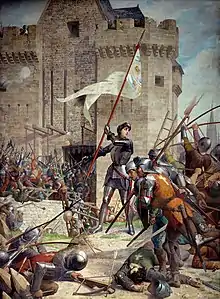 Jeanne d’Arc bei der Belagerung von Orléans; Historienbild von Jules Eugène Lenepveu (1886)
