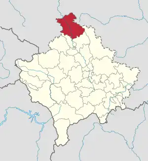 Lage der Gemeinde Leposavić im Kosovo (anklickbare Karte)