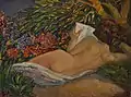Lesende im Garten, 1962, Ölmalerei