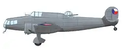 gezeichnete Seitenansicht der Letov Š-50
