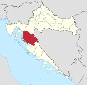 Lage der Gespanschaft hervorgehoben