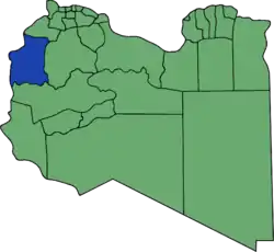 Die Lage von Munizip Ghadames in Libyen