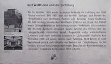 Gedenktafel am Kino Lichtburg in Essen, 2006 durch seinen Enkel Michael Wolffsohn enthüllt