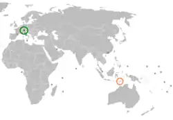 Lage von Liechtenstein und Osttimor