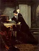 Unterzeichnung des Todesurteils der Maria Stuart durch Elisabeth
