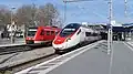 Baureihe 612 (DB) und Astoro (SBB) in Lindau-Reutin, April 2023
