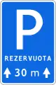 Zeichen 531:Parkplatz nach 30&nbsp;Metern