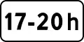Zeichen 826:Zeitliche Beschränkung (nur 17:00 bis 20:00 Uhr)