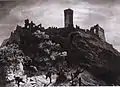 Die Burg in einer Lithographie von E. Gonin aus der Mitte des 19. Jahrhunderts.