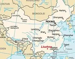 Lage Liuzhous in China