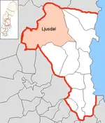 Lage der Gemeinde Ljusdal