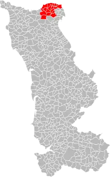 Lage des Gemeindeverbandes im Département Manche