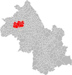 Lage der CC de la Région St Jeannaise im Département Isère