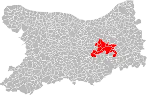 Lage des Gemeindeverbandes im Département Calvados