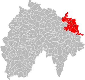 Lage der Communauté de communes du Pays de Massiac im Département Cantal