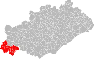 Lage der CC le Minervois im Département Hérault