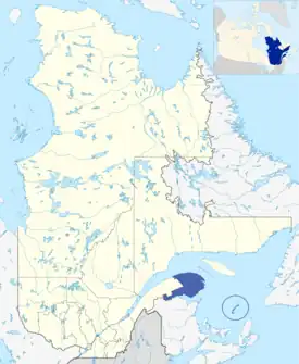 Lage der Region Gaspésie–Îles-de-la-Madeleine in Québec