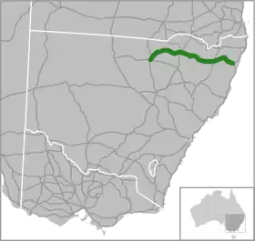 Übersichtskarte Gwydir Highway