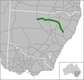 Übersichtskarte Kamilaroi Highway