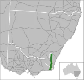 Übersichtskarte Monaro Highway