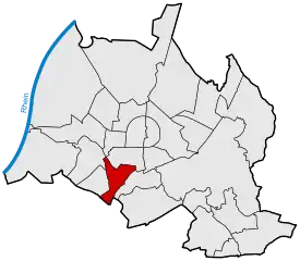 Lage von Beiertheim-Bulach in Karlsruhe